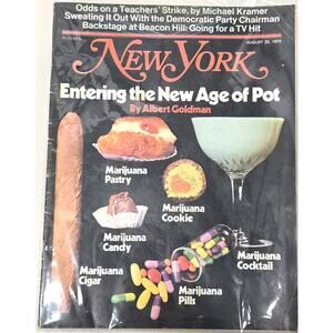 Vintage New York Magazine August 1975 New Age of Pot Marijuana Cover